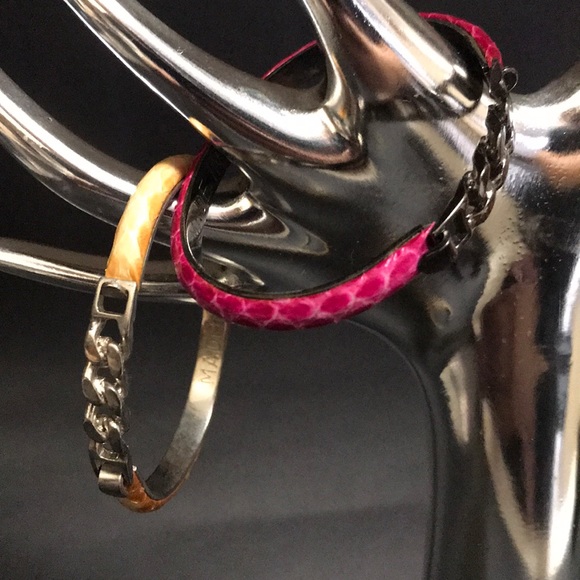 MADE IN ITALY Luxury Designer Leather Cuff Bracelets Bangles Stack MANY COLORS - Picture 5 of 8